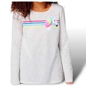 Nwt justice girls shirt top unicorn glitter rainbow  horse long sleeve medium